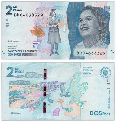 купить Колумбия 2000 песо 2019 (Pick 458*) Новинка
