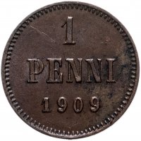 Купить 1 пенни (penni) 1909, монета для Финляндии
