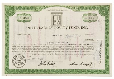 купить Акция США SMITH, BARNEY EQUITY FUND, INC., 1968- 1970 гг.