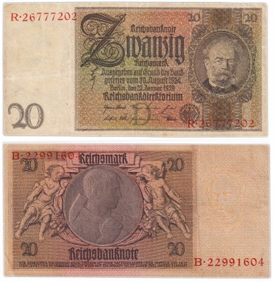купить Германия, Третий рейх 20 рейхсмарок (reichsmark) 1929