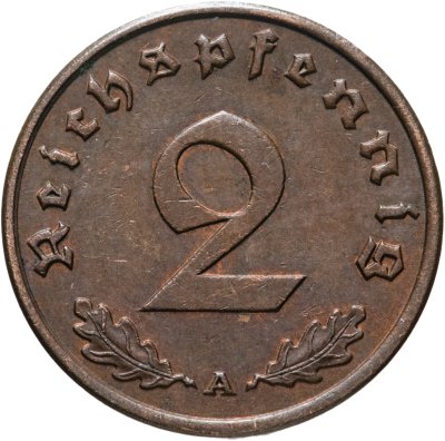 купить Германия (Третий Рейх) 2 рейхспфеннига "А" 1939