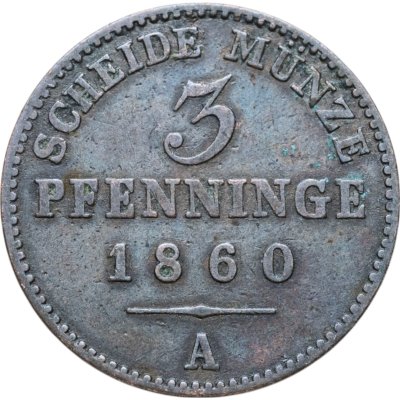 купить Германия, Пруссия 3 пфеннига 1860