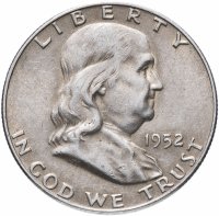 Купить США 50 центов (1/2 доллара, half dollar) 1952 D Franklin Half Dollar