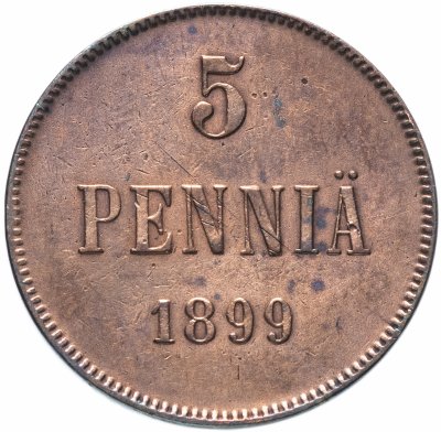 купить 5 пенни 1899, монета для Финляндии