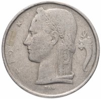 Купить Бельгия 5 франков (francs) 1948-1981 (Надпись на голландском - 'BELGIE' ), случайный год