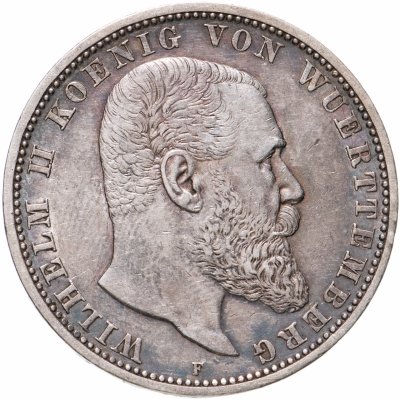 купить Германская Империя, Вюртемберг 5 марок 1907 F