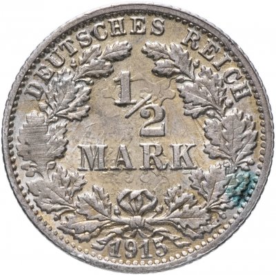 купить Германия, Германская империя 1/2 марки 1915 F
