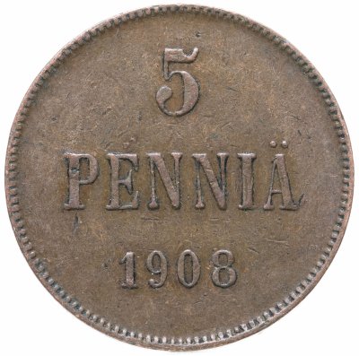 купить 5 пенни (pennia) 1908 Финляндия