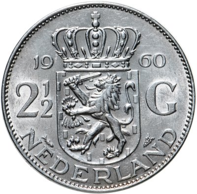 купить Нидерланды 2 1/2 гульдена (gulden) 1960