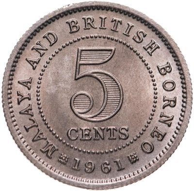 купить Малайя и Британское Борнео 5 центов (cents) 1961
