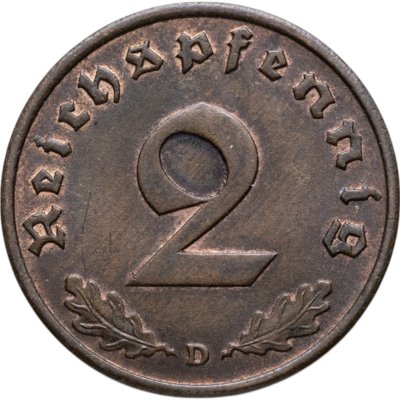 купить Германия (Третий рейх) 2 рейхспфеннига (reichspfennig) 1936 D