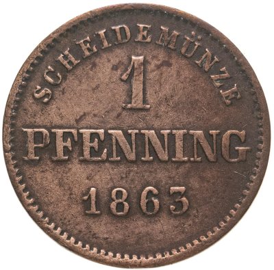 купить Германия, Бавария 1 пфенниг 1863