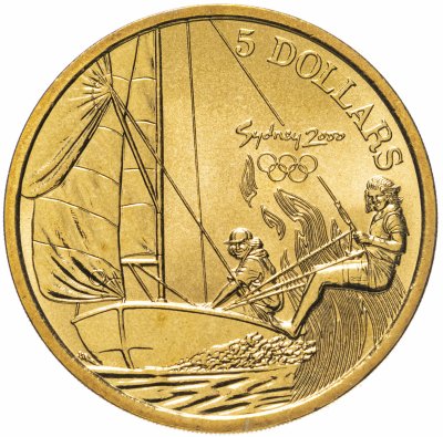 купить Австралия 5 долларов (dollars) 2000 "Олимпийские игры в Сиднее - Парусный спорт"