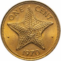 Купить Багамы 1 цент 1970 "Морская звезда"