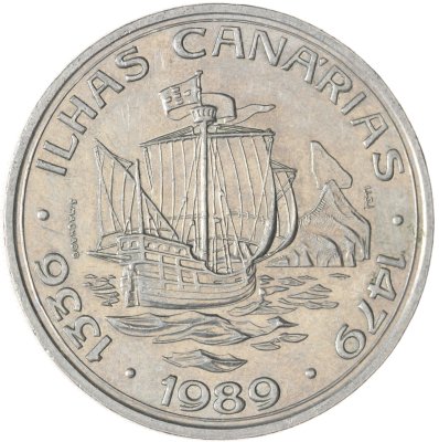 купить Португалия 100 эскудо (escudos) 1989 Золотой век открытий - Открытие Канарских островов