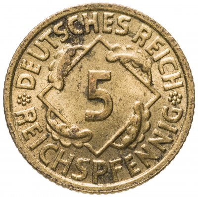 купить Германия 5 рейхспфеннигов (reichspfennig) 1936 G