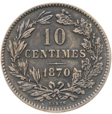 купить Люксембург 10 сантимов (centimes) 1870