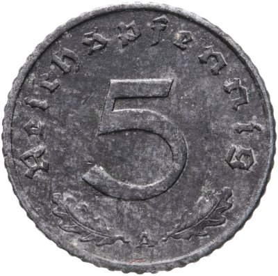 купить Германия, Третий рейх 5 рейхспфеннигов (reichspfennig) 1941, знак монетного двора: "A" - Берлин