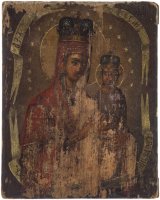 Купить Икона Божией Матери "Споручница грешных", дерево, Российская Империя, 1870-1910 гг.