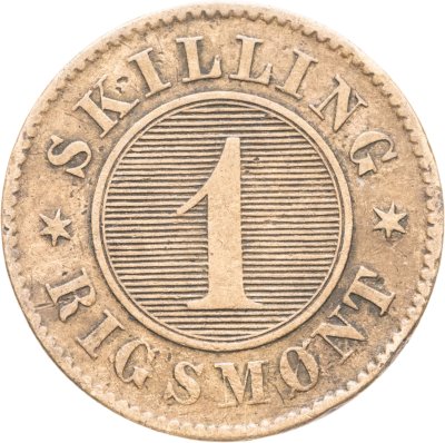 купить Дания 1 скиллинг ригсмонт (скиллинг-ригсмёнт, skilling rigsmont) 1856