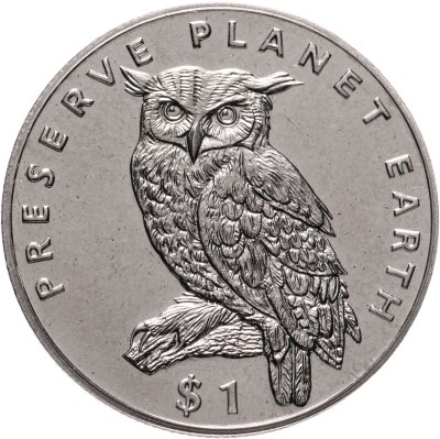 купить Эритрея 1 доллар (dollar) 1995 "Берегите планету Земля - Капский филин"