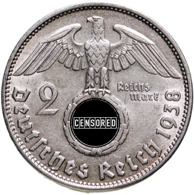 купить Германия (Третий Рейх) 2 рейхсмарки (reichsmark) 1938, знак монетного двора "B" - Вена