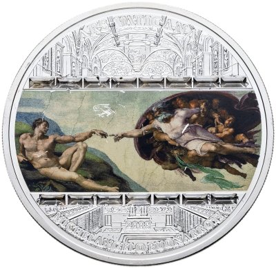 купить Острова Кука 20 долларов 2008 "Шедевры мирового искусства: Сотворение Адама UNC" в касуле