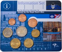 купить Нидерланды 2001 Первый официальный годовой набор евро из 8 монет в блистере