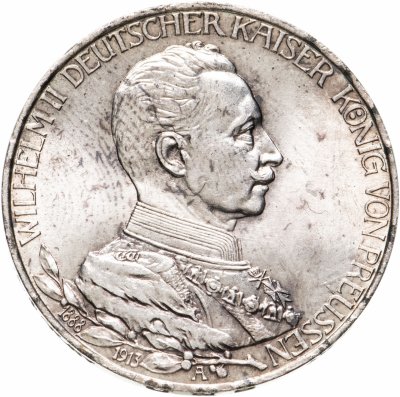 купить Германия (Империя), Пруссия 3 марки (mark) 1913 25 лет правлению Вильгельма II
