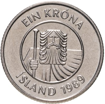 купить Исландия 1 крона 1989