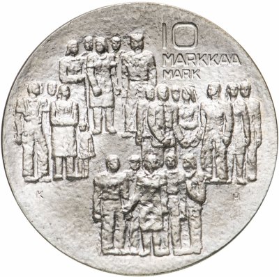 купить Финляндия 10 марок (markkaa) 1977 KH 60 лет независимости