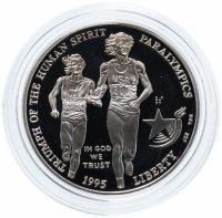 купить США 1 доллар (dollar) 1995 P "XXVI летние Олимпийские Игры, Атланта 1996 - Бег, Паралимпийские игры"