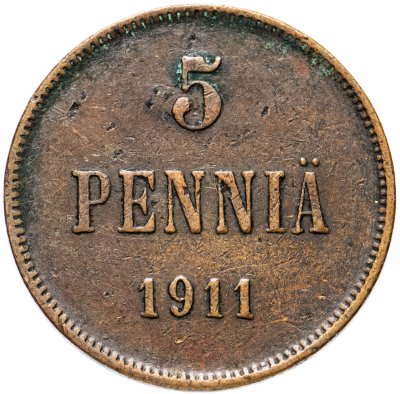 купить 5 пенни (pennia) 1911, монета для Финляндии