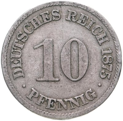 купить Германия 10 пфеннигов (pfennig) 1875 А