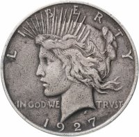Купить США 1 доллар (dollar) 1927 Peace Dollar (Мирный доллар) без обозначения монетного двора