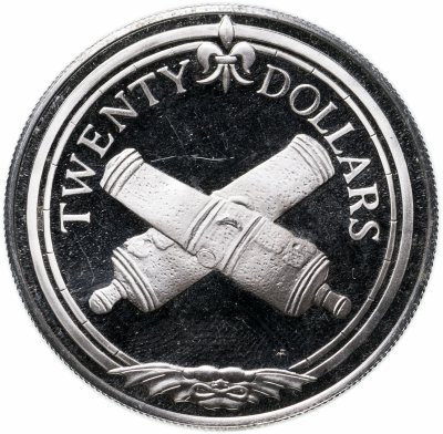 купить Британские Виргинские острова 20 долларов (dollars) 1985 "Сокровища затонувших кораблей - Пушки"