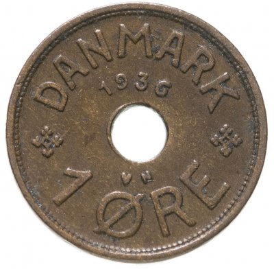 купить Дания 1 эре (ore) 1936
