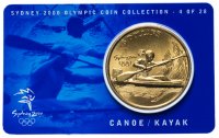 Купить Австралия 5 долларов (dollars) 2000 "Олимпийские игры в Сиднее - Гребля на байдарках и каноэ" (в коинкарте)