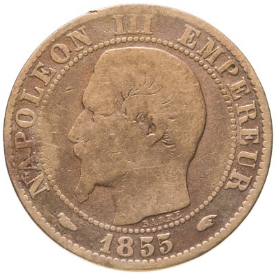 купить Франция 5 сантимов (centimes) 1855