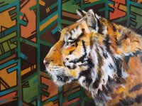 Купить Картина «Тигр», холст, акрил, художник Сергей Иванов, Россия, 2019 г.