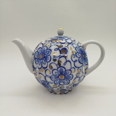 купить Чайник заварочный с цветочным декором, фарфор, золочение, деколь, Императорский фарфоровый завод (ИФЗ), Россия, 1991-2020 гг.