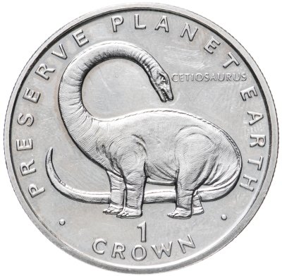 купить Гибралтар 1 крона (crown) 1993 "Динозавры - Цетиозавр"