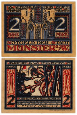 купить Германия 2 марки 1921 нотгельд Мюнстер (Münster)
