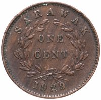 Купить Саравак 1 цент (cent) 1929