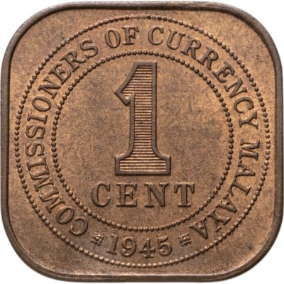 купить Малайя 1 цент (cent) 1945 с портретом Короля Георга 6