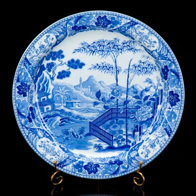 купить Блюдо в стиле шинуазри, фаянс, деколь, Wedgwood, Великобритания, 1850-1900 гг.