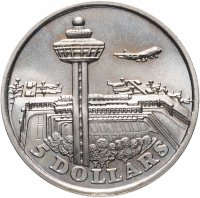 Купить Сингапур 5 долларов (dollars) 1981 Аэропорт Чанги