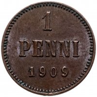 Купить 1 пенни (penni) 1909, монета для Финляндии