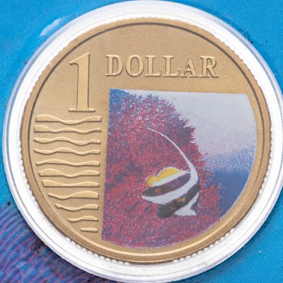 купить Австралия 1 доллар 2007 "Океан - длинноперая рыба-бабочка"
