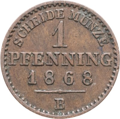 купить Германия, Пруссия 1 пфенниг 1868